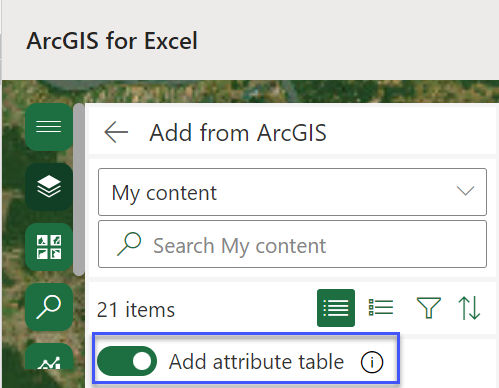 Add from ArcGIS pane