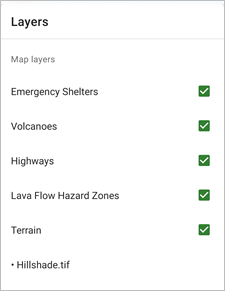 Layers list