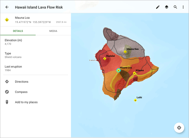 Volcano feature details