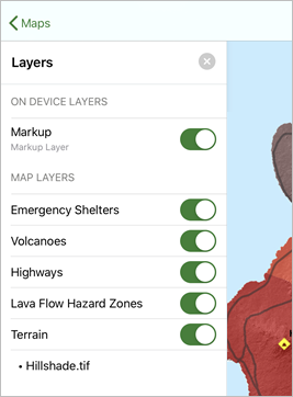 Layers list