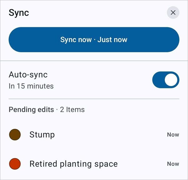 Sync panel Sync panel