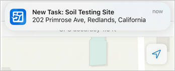 Screenshot showing a task notification. Screenshot showing a task notification.