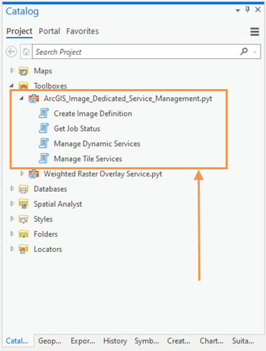 ArcGIS Image Dedicated service management toolbox