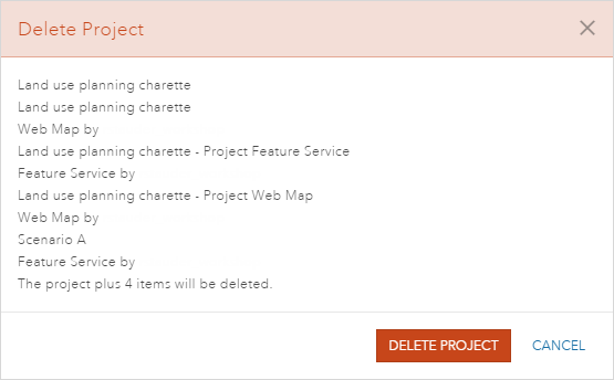Delete Project dialog box