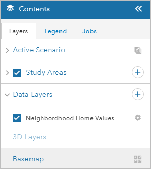 Contents pane with the Layers tab active