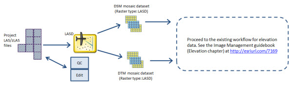 Workflow for creating DTM and DSM using mosaic datasets