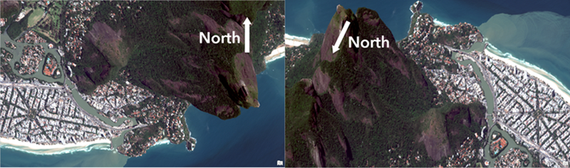 Interpreting an image in map space compared to image space