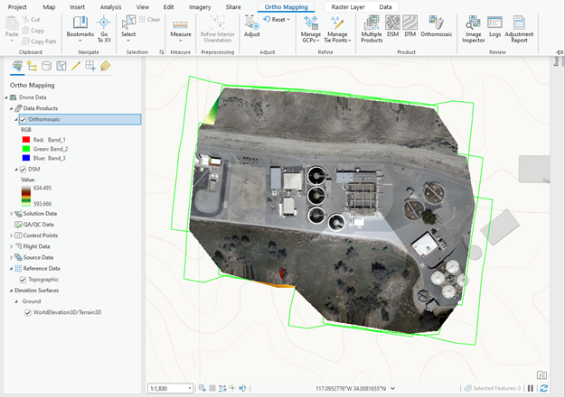 Drone imagery orthomosaic product