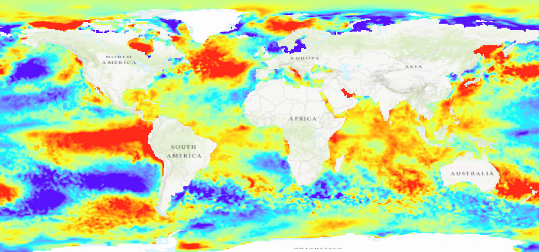 Sea surface temperature anomaly in 1998-1999