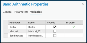 Band Arithmetic Properties window