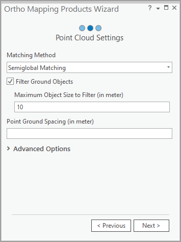 DEM point cloud settings