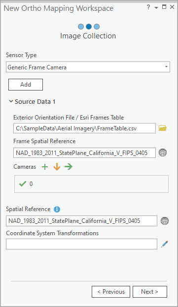 Import frame and camera tables