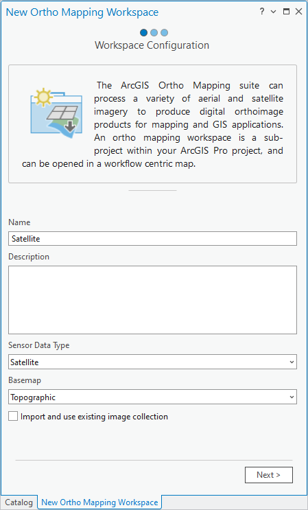 Satellite workspace configuration