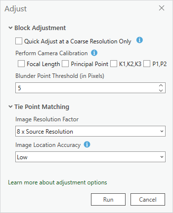 Adjustment settings