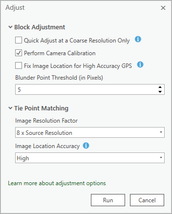 Adjust tool options