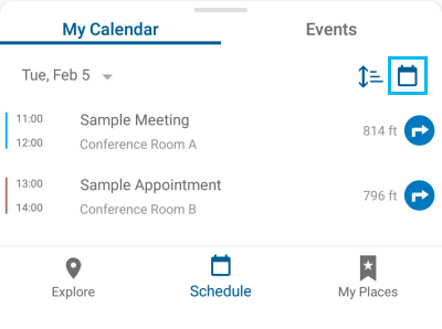 Android calendar screen
