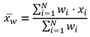 Equation to calculate weighted mean
