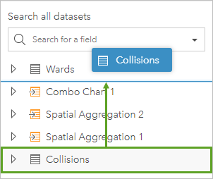 Drag a dataset to a new position in the data pane.