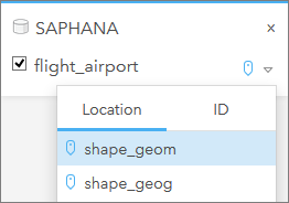 Selecting one of two spatial fields to use as the location field