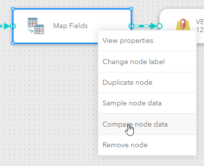 Compare node data option