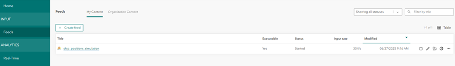 Feeds page in Velocity Feeds page in Velocity