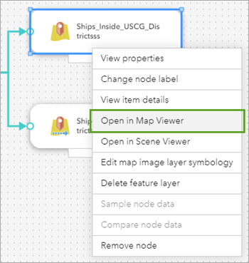 Open feature layer in the Map Viewer