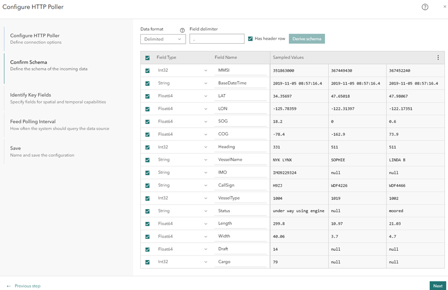 HTTP Poller Confirm Schema step HTTP Poller Confirm Schema step
