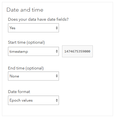 Date and time specifying epoch value time