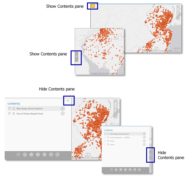 Show and hide the contents pane Show and hide the contents pane