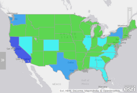 Natural breaks map grouping