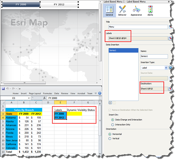 Label-based menu configuration