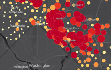 Color and size styling on a map