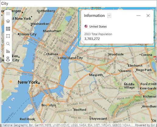 ArcGIS for Microsoft 365 Information card of United States total population