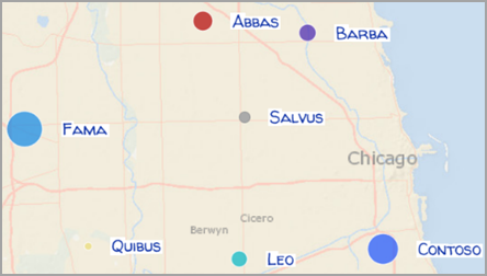 ArcGIS for Microsoft 365 map with labeled features