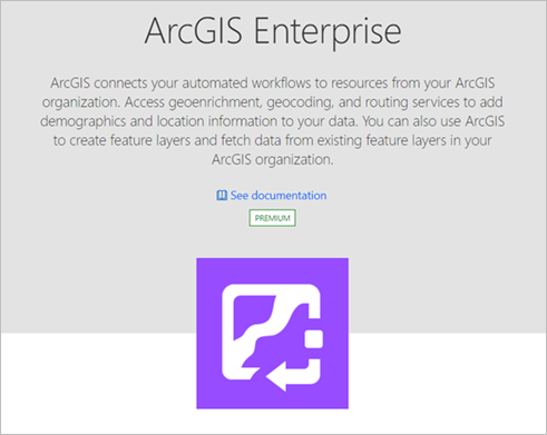 ArcGIS Enterprise connector main page