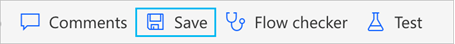 Save button on the flow toolbar