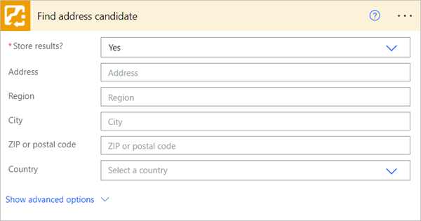 Sample Find address candidate pane