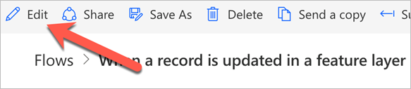 Edit button on the flow toolbar