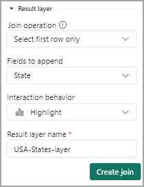 Select operations and filters for the resulting joined layer