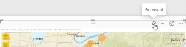 Map visualization title toolbar