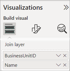 Attributes in the Join layer field well