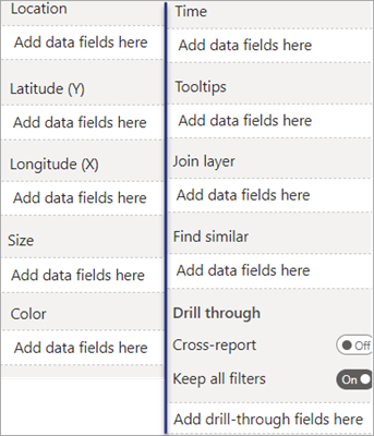 ArcGIS for Power BI options and field wells