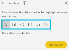 Selection tools in the Join layer pane