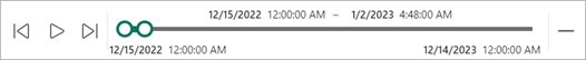 Time slider in ArcGIS for Power BI with default options shown