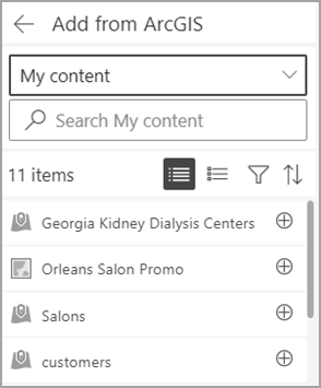 Add content from ArcGIS