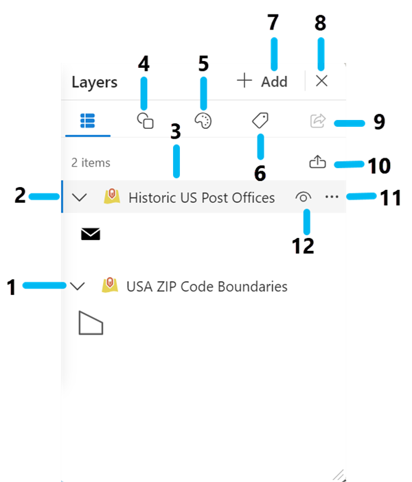 Layers list