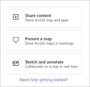 ArcGIS for Teams share, present, sketch and annotate options