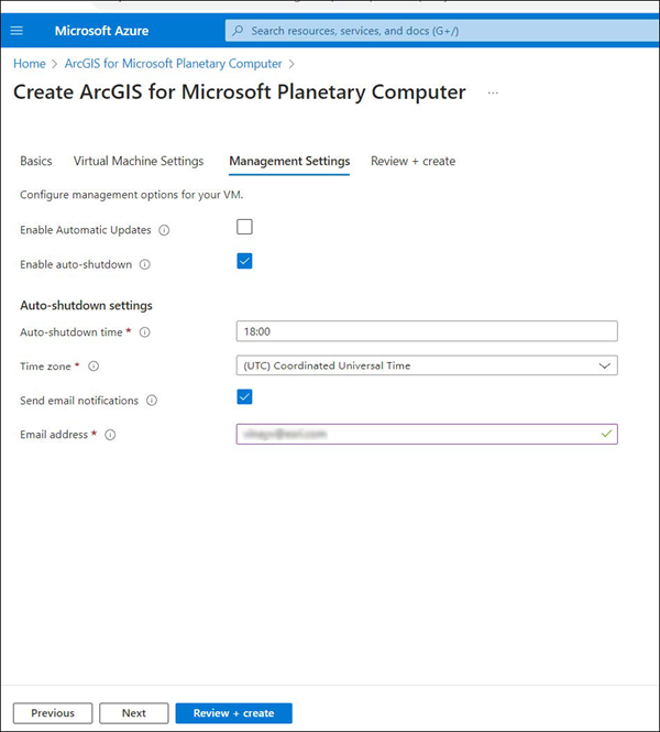 Management Settings tab Management Settings tab