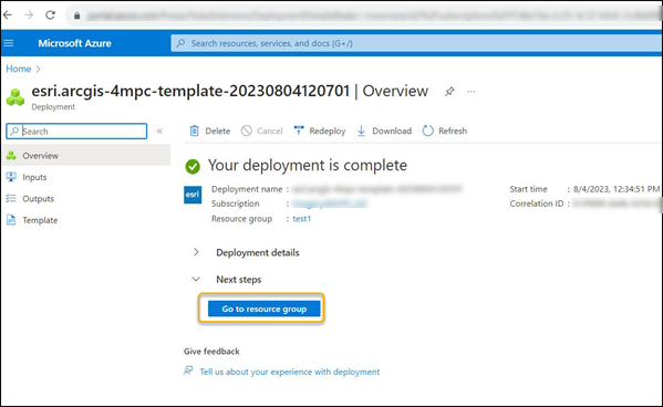 Go to resource group Go to resource group