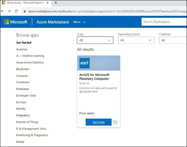 ArcGIS for Microsoft Planetary Computer card ArcGIS for Microsoft Planetary Computer card